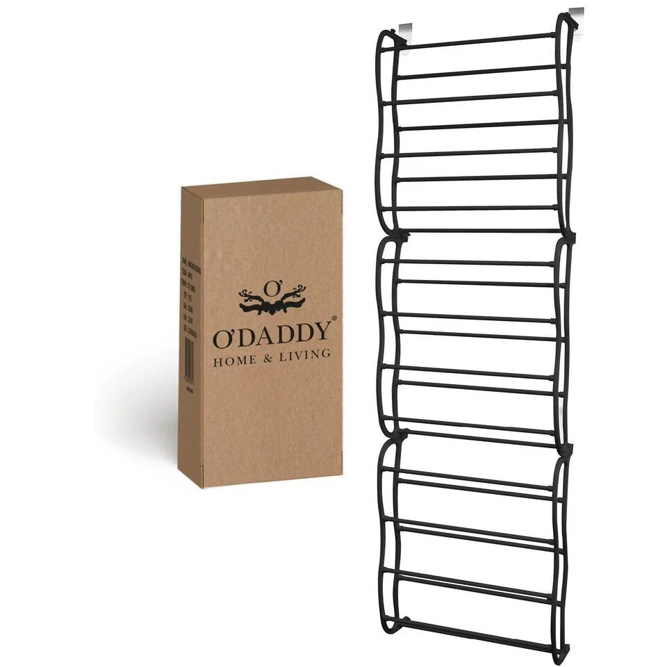 O'DADDY® Hangend Schoenenrek - Opdek En Stompe Deur - 20x51x182 Zwart 3 O'DADDY® Hangend Schoenenrek - Opdek En Stompe Deur - 20x51x182 Zwart - Afbeelding 3