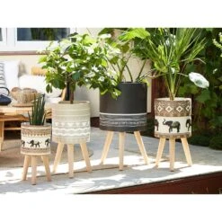 Beliani Plantenbak Voor Buiten ACHILIO - Bruin Magnesiumoxide -Uitgebreide Kwaliteitswinkel Voor Thuis 1000018186 0103