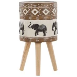 Beliani Plantenbak Voor Buiten ACHILIO - Bruin Magnesiumoxide