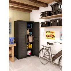 Keter Detroit XL Hoge Kast - 4 Planken - 89x54x182cm - Zwart -Uitgebreide Kwaliteitswinkel Voor Thuis 1000031553 0102