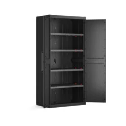 Keter Detroit XL Hoge Kast - 4 Planken - 89x54x182cm - Zwart -Uitgebreide Kwaliteitswinkel Voor Thuis 1000031553 0103