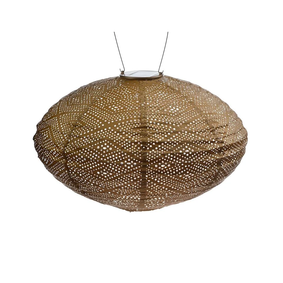 Lumiz Solar Buitenlampion Ikat Oval - Solar Tuinverlichting - 40 Cm - Goud 2 Lumiz Solar Buitenlampion Ikat Oval - Solar Tuinverlichting - 40 Cm - Goud - Afbeelding 2