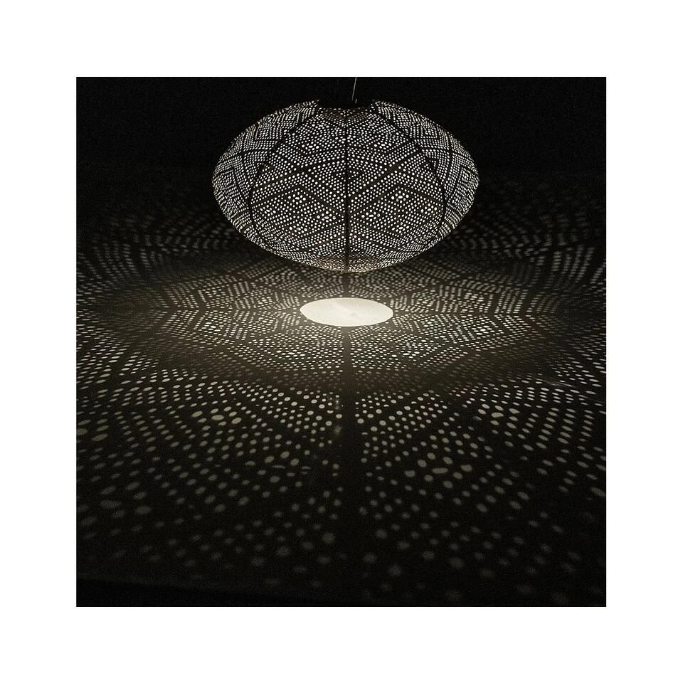 Lumiz Solar Buitenlampion Ikat Oval - Solar Tuinverlichting - 40 Cm - Goud 3 Lumiz Solar Buitenlampion Ikat Oval - Solar Tuinverlichting - 40 Cm - Goud - Afbeelding 3