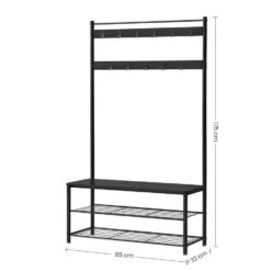 ACAZA XL Garderoberek Met Schoenenbank, Kapstok En Schoenenrek, 11 Haken, Zwart 6 ACAZA XL Garderoberek Met Schoenenbank, Kapstok En Schoenenrek, 11 Haken, Zwart -Uitgebreide Kwaliteitswinkel Voor Thuis 1000034356 0102