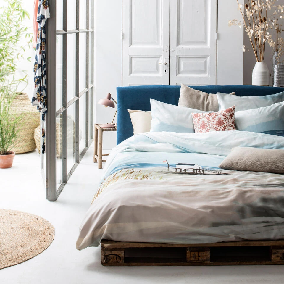 Cinderella Dekbedovertrek Ameland - Satijn - 240x200/220 Cm - Blue 2 Cinderella Dekbedovertrek Ameland - Satijn - 240x200/220 Cm - Blue - Afbeelding 2