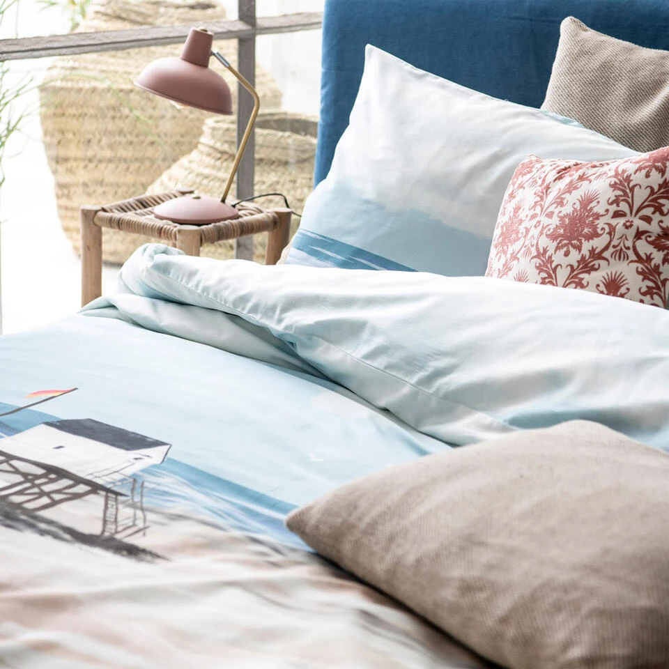 Cinderella Dekbedovertrek Ameland - Satijn - 240x200/220 Cm - Blue 3 Cinderella Dekbedovertrek Ameland - Satijn - 240x200/220 Cm - Blue - Afbeelding 3