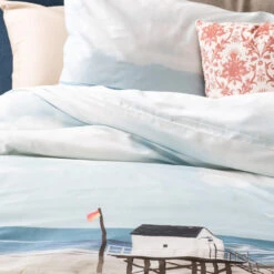 Cinderella Dekbedovertrek Ameland - Satijn - 140x200/220 Cm - Blue -Uitgebreide Kwaliteitswinkel Voor Thuis 1000035208 0103