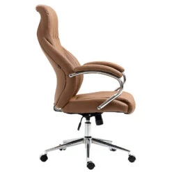 Clp Bureaustoel Wigan Leder Licht Bruin -Uitgebreide Kwaliteitswinkel Voor Thuis 1000059670 0102