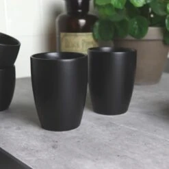 OTIX Koffiekopjes Set Van 6 Zwart Mat 340ml -Uitgebreide Kwaliteitswinkel Voor Thuis 1000068763 0110