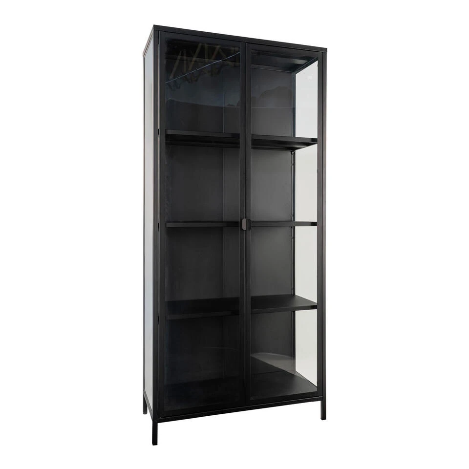 Giga Meubel Vitrinekast Metaal Zwart - 35x80x175cm - Kast Brisbane 3 Giga Meubel Vitrinekast Metaal Zwart - 35x80x175cm - Kast Brisbane - Afbeelding 3