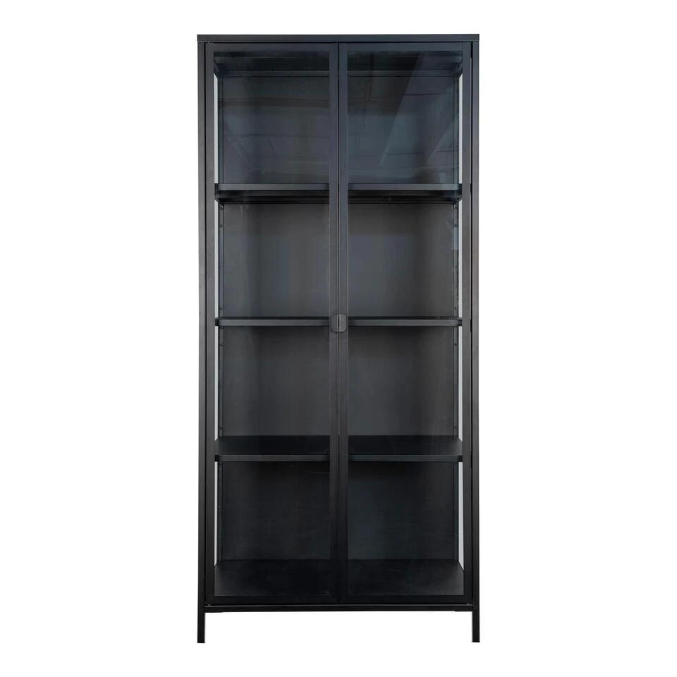 Giga Meubel Vitrinekast Metaal Zwart - 35x80x175cm - Kast Brisbane 1 Giga Meubel Vitrinekast Metaal Zwart - 35x80x175cm - Kast Brisbane