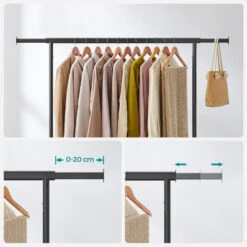 O'DADDY® Kledingrek Op 4 Grote Wielen - Tot 130 Kg Stabiel - Zwart 7 O'DADDY® Kledingrek Op 4 Grote Wielen - Tot 130 Kg Stabiel - Zwart -Uitgebreide Kwaliteitswinkel Voor Thuis 1000074129 0103