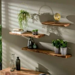 Wandplank Edwin 90cm - Hout - Bruin 6 Wandplank Edwin 90cm - Hout - Bruin -Uitgebreide Kwaliteitswinkel Voor Thuis 1000076601 0102