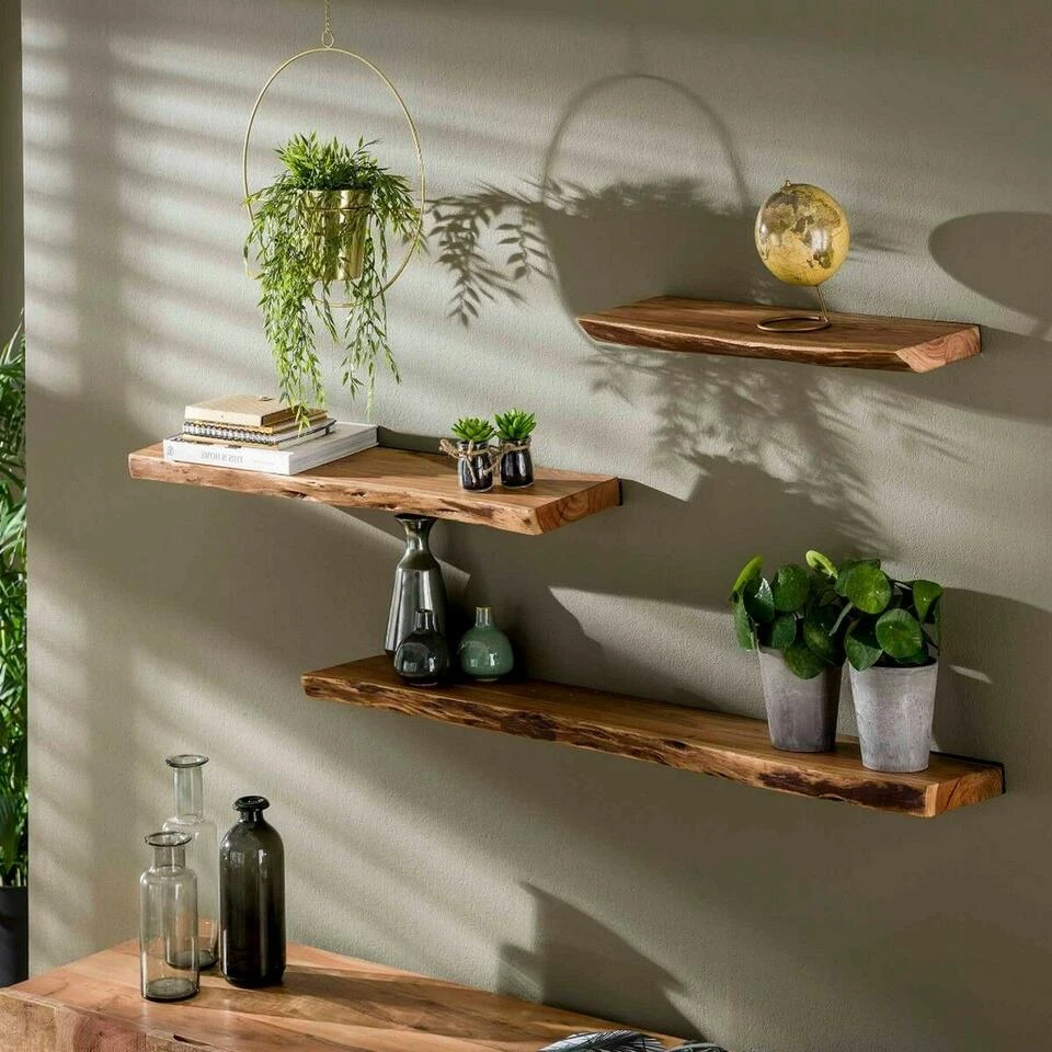 Wandplank Edwin 90cm - Hout - Bruin 3 Wandplank Edwin 90cm - Hout - Bruin - Afbeelding 3