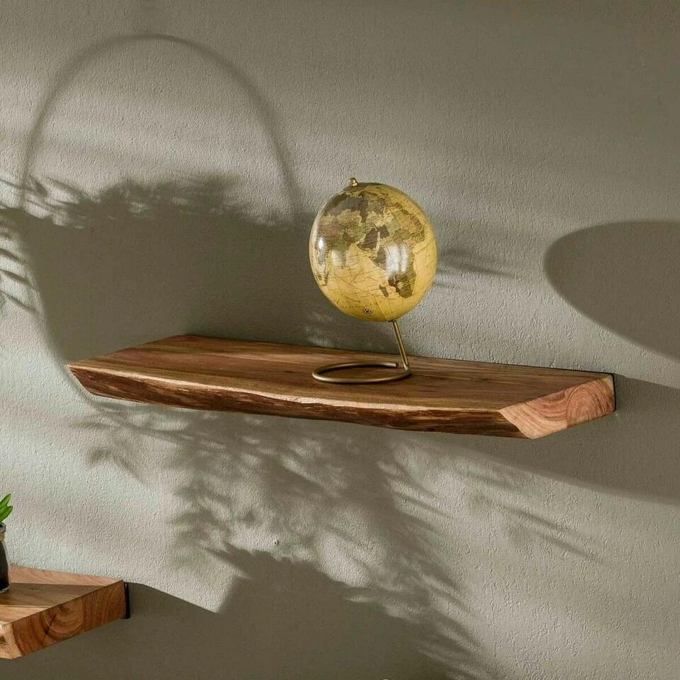 Wandplank Edwin 60cm - Hout - Bruin 2 Wandplank Edwin 60cm - Hout - Bruin - Afbeelding 2