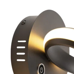 QAZQA Design Wandlamp Zwart 3-stap Touchdimmer Incl. LED - Twisted -Uitgebreide Kwaliteitswinkel Voor Thuis 1000078853 0103