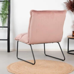 Velvet Fauteuil Maud Roze - Stof - Roze -Uitgebreide Kwaliteitswinkel Voor Thuis 1000079003 0102