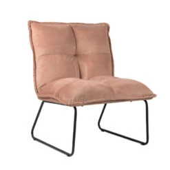 Velvet Fauteuil Maud Roze - Stof - Roze