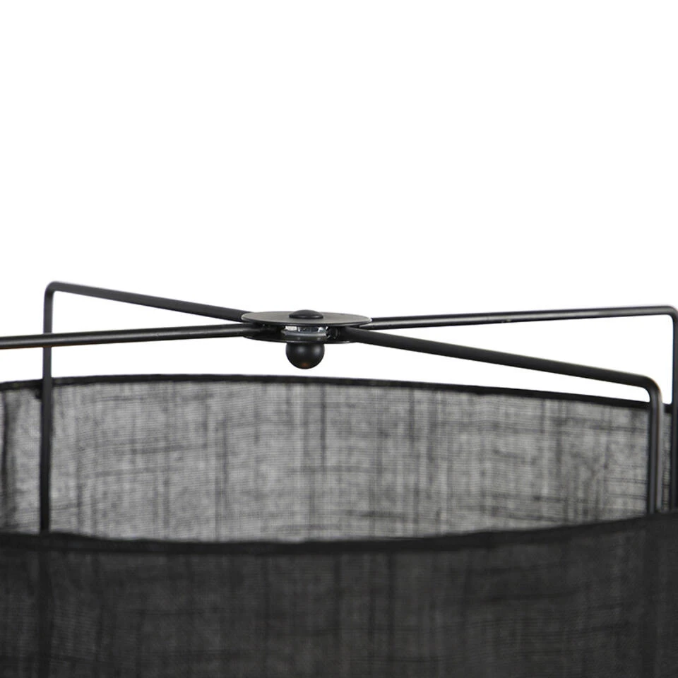 QAZQA Design Vloerlamp Zwart Linnen Kap - Rich 2 QAZQA Design Vloerlamp Zwart Linnen Kap - Rich - Afbeelding 2