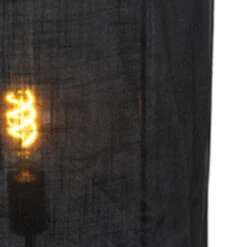 QAZQA Design Vloerlamp Zwart Linnen Kap - Rich 7 QAZQA Design Vloerlamp Zwart Linnen Kap - Rich -Uitgebreide Kwaliteitswinkel Voor Thuis 1000080978 0103