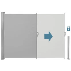 Tectake - Uittrekbaar Aluminium Windscherm Tuinscherm 200 X 300 Cm Grijs -Uitgebreide Kwaliteitswinkel Voor Thuis 1000082555 0102