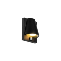 QAZQA Buitenwandlamp Zwart IP44 Met Bewegingsmelder - Femke