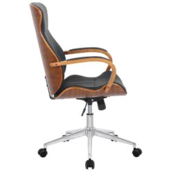 Clp Bureaustoel Melilla Kunstleder Walnoot Zwart -Uitgebreide Kwaliteitswinkel Voor Thuis 1000085263 0102