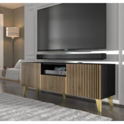 TV Meubel Ravenna P Painted MDF 56x150x42 Zwart 6 TV Meubel Ravenna P Painted MDF 56x150x42 Zwart -Uitgebreide Kwaliteitswinkel Voor Thuis 1000088535 0102