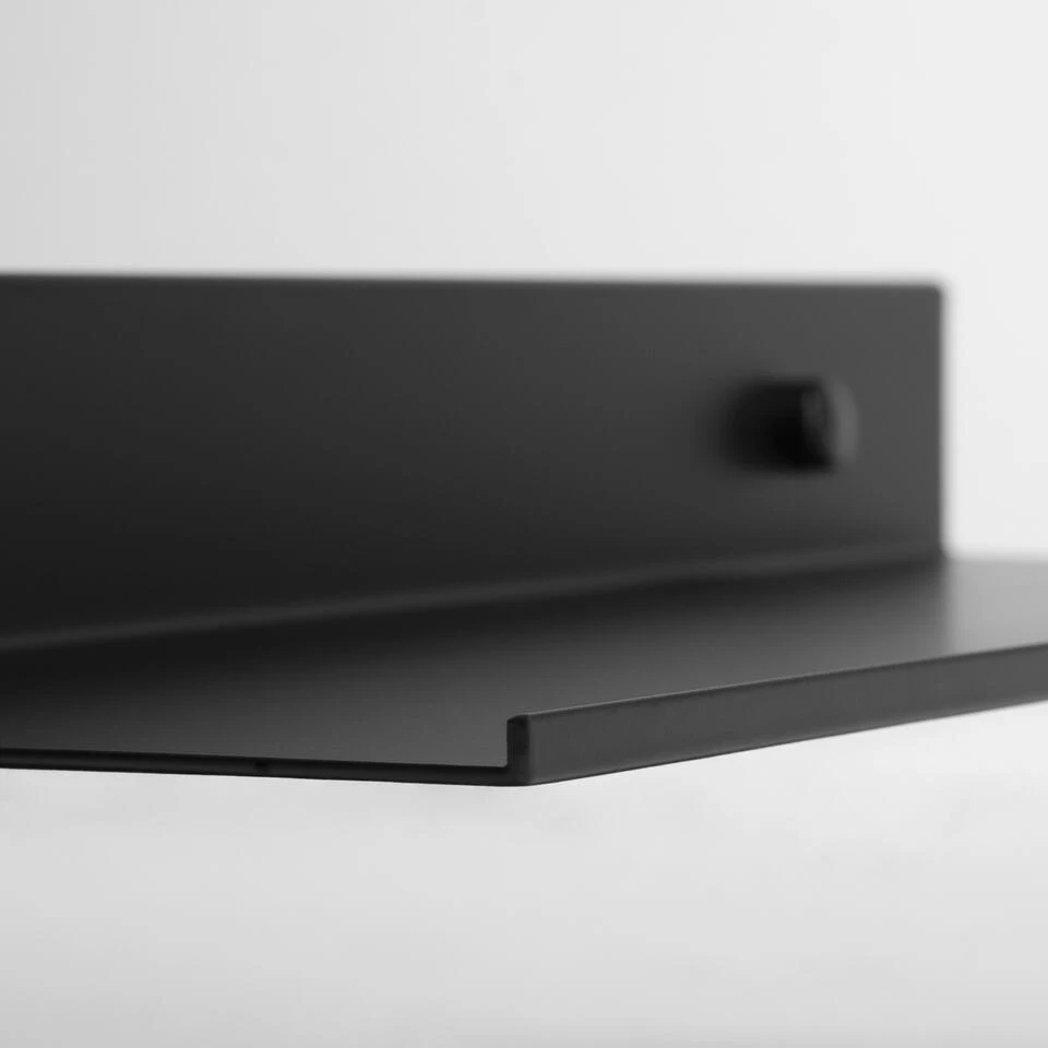 QUVIO Metalen Muur Plank - Zwart - 60 Cm 2 QUVIO Metalen Muur Plank - Zwart - 60 Cm - Afbeelding 2