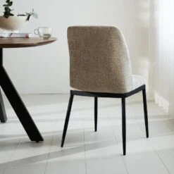 Eetkamerstoel Noli Chenille Beige - Stof - Beige -Uitgebreide Kwaliteitswinkel Voor Thuis 1000097141 0102