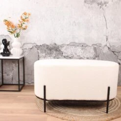 DS4U® Torben Hocker Duo - Stof - Wit -Uitgebreide Kwaliteitswinkel Voor Thuis 1000098385 0103