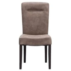 Eetkamerstoel Yvo - Lederlook - Taupe