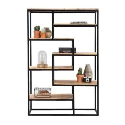 Wandmeubel Kyan - Zwart/naturel - 180x120x40 Cm 7 Wandmeubel Kyan - Zwart/naturel - 180x120x40 Cm -Uitgebreide Kwaliteitswinkel Voor Thuis 10600656 0140