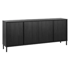 Dressoir Julia - Zwart - 86x207x40 Cm -Uitgebreide Kwaliteitswinkel Voor Thuis 10801221 0300