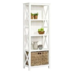 Boekenkast Valerie - Off-white - 160x60x35 Cm -Uitgebreide Kwaliteitswinkel Voor Thuis 11601235 0330