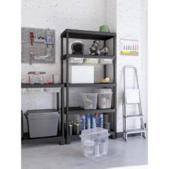Keter Plus Shelf 90/5 - 5 Planken - 90x40x182cm - Zwart -Uitgebreide Kwaliteitswinkel Voor Thuis 1173102716 0102
