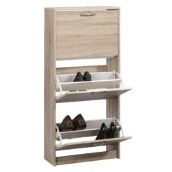 Schoenenkast Mainz - Eikenkleur - 123,5x58x25 Cm -Uitgebreide Kwaliteitswinkel Voor Thuis 11901476 0330
