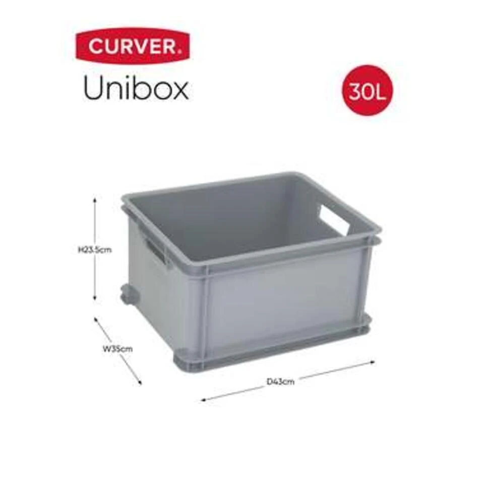Curver Unibox Classic Opbergbox L - 3x30L - 43x35x23,5cm - Grijs 3 Curver Unibox Classic Opbergbox L - 3x30L - 43x35x23,5cm - Grijs - Afbeelding 3