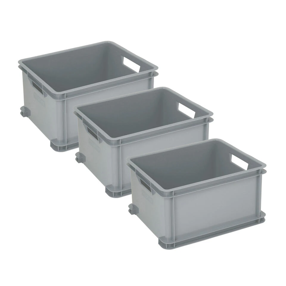 Curver Unibox Classic Opbergbox L - 3x30L - 43x35x23,5cm - Grijs 1 Curver Unibox Classic Opbergbox L - 3x30L - 43x35x23,5cm - Grijs