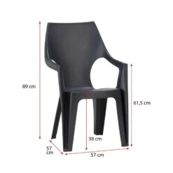Keter - Stapelstoel Dante Hoge Rug - Donkergrijs - 89x57x57 Cm 6 Keter - Stapelstoel Dante Hoge Rug - Donkergrijs - 89x57x57 Cm -Uitgebreide Kwaliteitswinkel Voor Thuis 50100437 9601