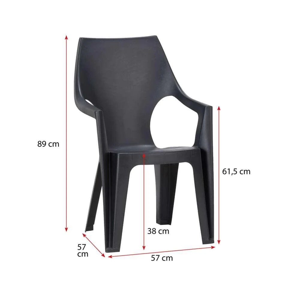 Keter - Stapelstoel Dante Hoge Rug - Donkergrijs - 89x57x57 Cm 3 Keter - Stapelstoel Dante Hoge Rug - Donkergrijs - 89x57x57 Cm - Afbeelding 3