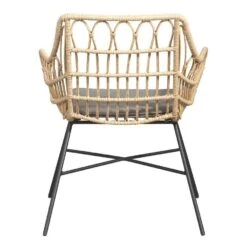 Le Sud Loungestoel Grimaud - Zwart/naturel - 82x70x67 Cm -Uitgebreide Kwaliteitswinkel Voor Thuis 50105173 0900