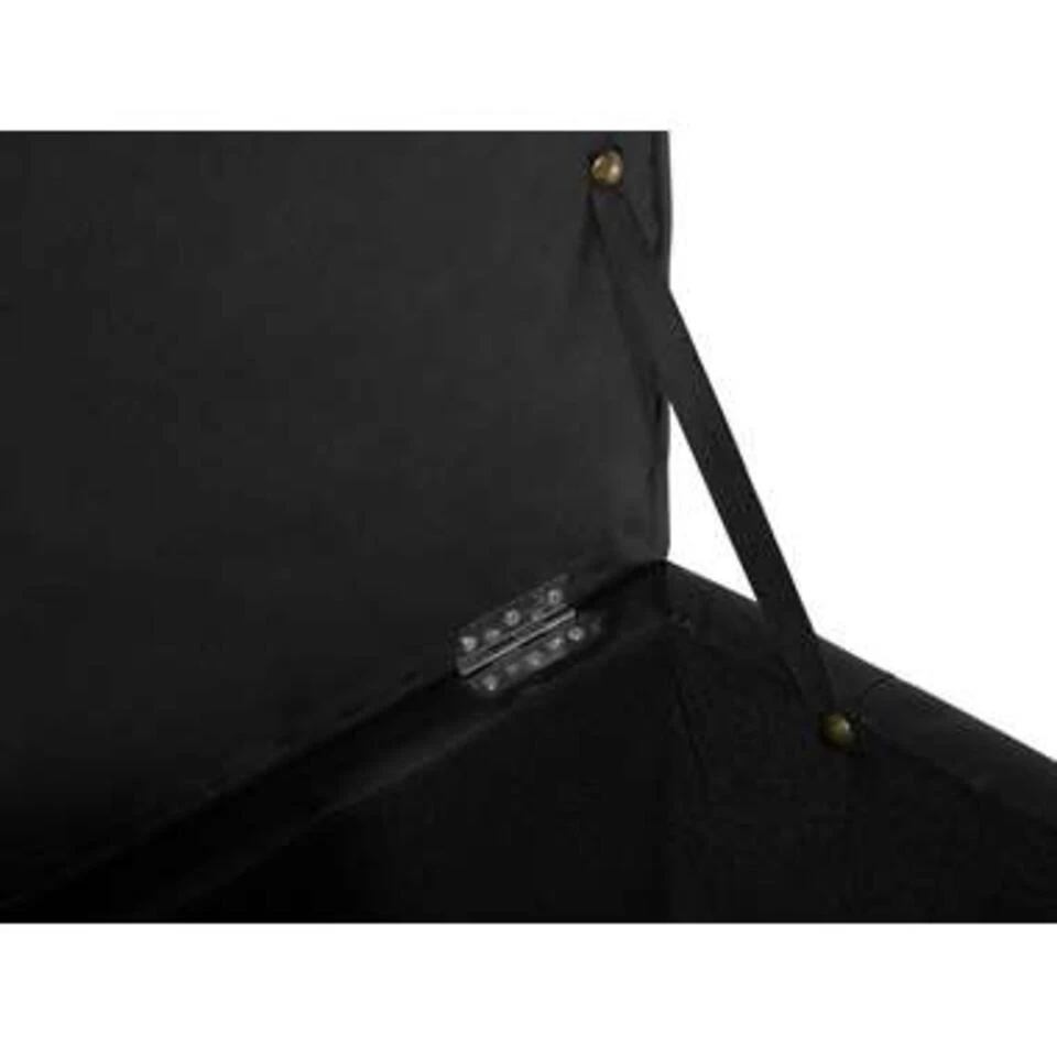 Beliani Ottomaan MICHIGAN - Zwart Kunstleer 3 Beliani Ottomaan MICHIGAN - Zwart Kunstleer - Afbeelding 3