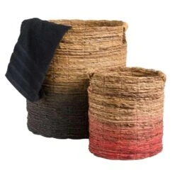 Mand Falco - Naturel/zwart - 45xØ40 Cm -Uitgebreide Kwaliteitswinkel Voor Thuis 70503543 3300