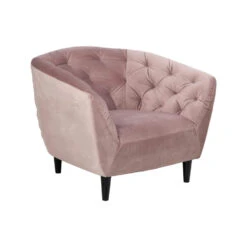 Fauteuil Thyrza - Fluweel - Oudroze -Uitgebreide Kwaliteitswinkel Voor Thuis 81020423 0700