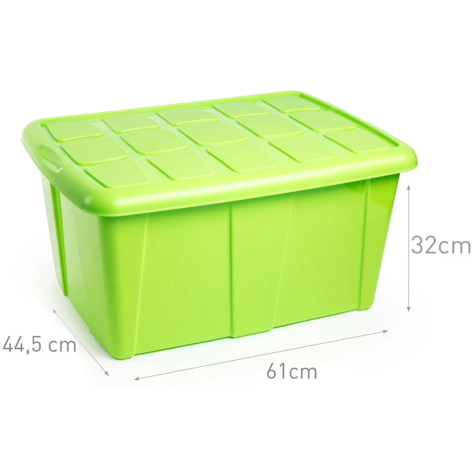 Plasticforte Opbergbox Met Deksel - Limegroen - 60L - Kunststof 2 Plasticforte Opbergbox Met Deksel - Limegroen - 60L - Kunststof - Afbeelding 2