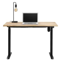 Bureau Homeworx Zit/sta Elektrisch Verstelbaar – Mangohout/zwart - 75/118x120x70 Cm -Uitgebreide Kwaliteitswinkel Voor Thuis 90103619 0140