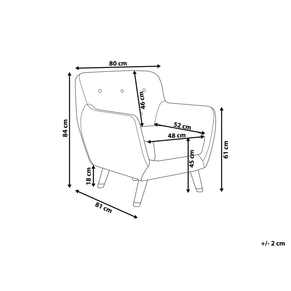 Beliani Fauteuil BODO - Blauw Fluweel 3 Beliani Fauteuil BODO - Blauw Fluweel - Afbeelding 3