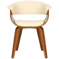 CLP Set Van 2 Bruce Eetkamerstoelen Frame Walnoot Kunstleder Crème -Uitgebreide Kwaliteitswinkel Voor Thuis c1db050d5f47407098e4317bd665dc13