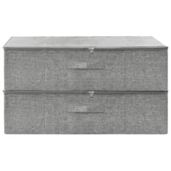 VidaXL Opbergboxen 2 St 70x40x18 Cm Stof Grijs 6 VidaXL Opbergboxen 2 St 70x40x18 Cm Stof Grijs -Uitgebreide Kwaliteitswinkel Voor Thuis c9e5a798d1cf40f2864289603fd006bd
